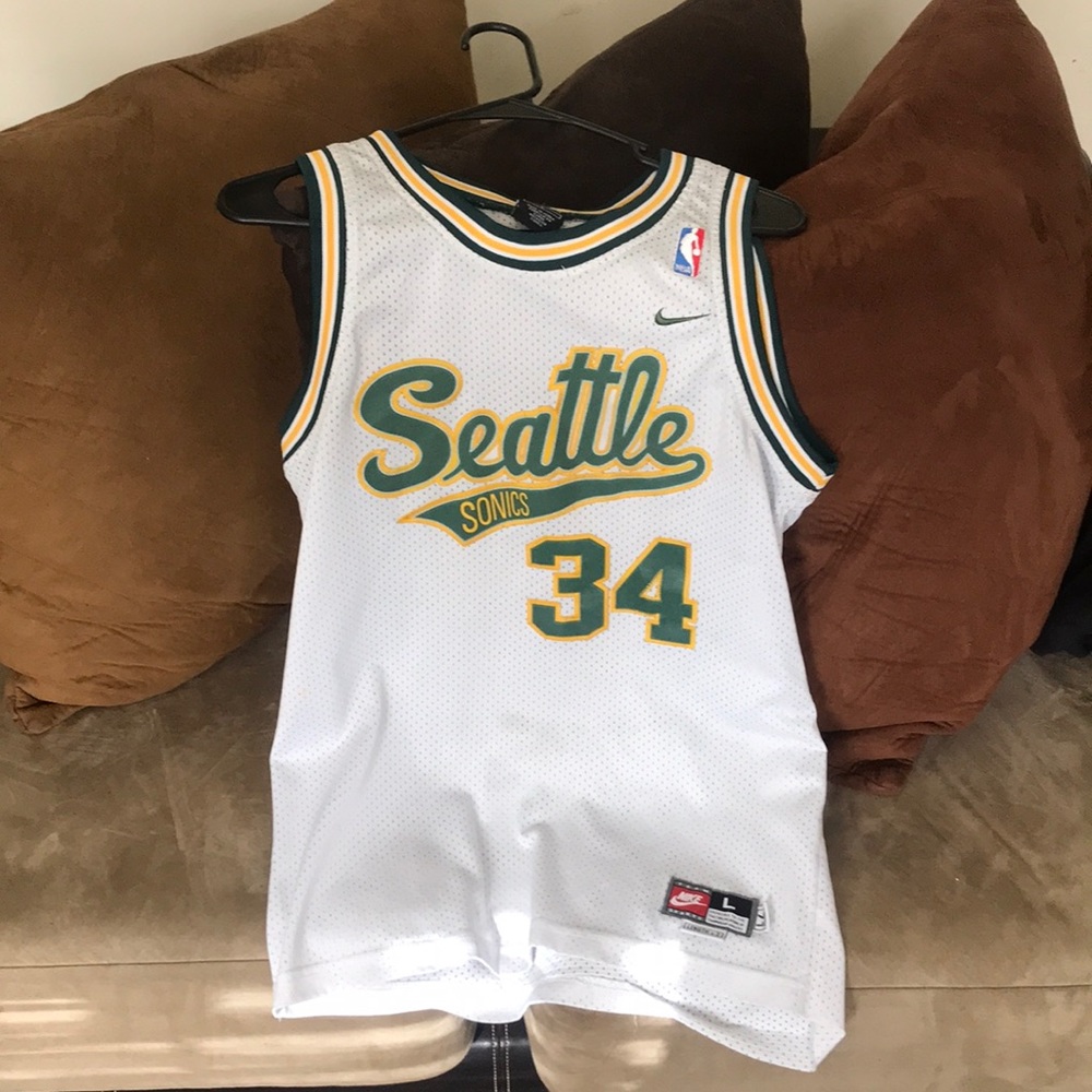 Ray Allen #34 NBA Seattle SuperSonics Swingman Throwback Jersey-White